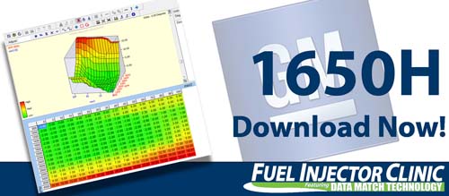 HP TUNERS Injector data for 1650cc injectors